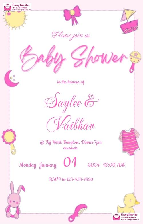 Royal Indian Baby Shower E-Invitation Design - Invitation Card Template