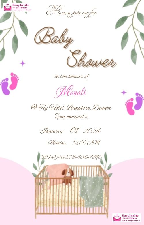 Elegant Indian Baby Shower Card Template - Invitation Card Template