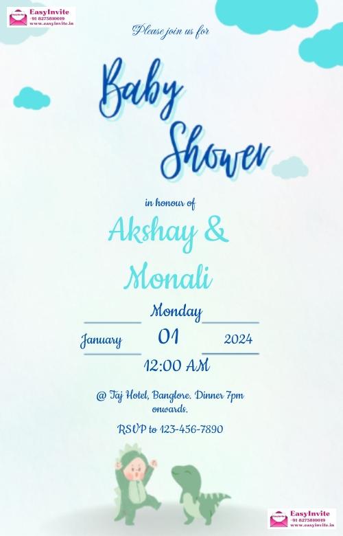 Premium Godh Bharai Digital Invitation Design - Invitation Card Template