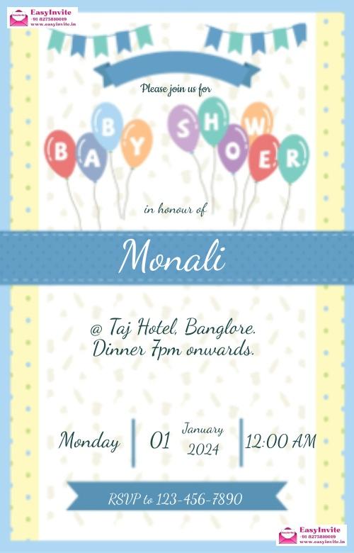 Professional Indian Baby Shower Digital Card - Invitation Card Template
