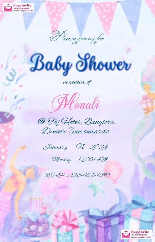 Classic Indian Baby Shower Digital Design - Invitation Card Template