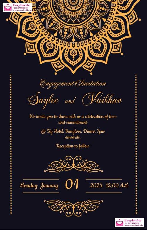 Elegant Engagement Invitation Design - Free Editing - Invitation Card Template