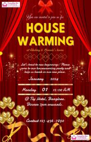 Elegant Housewarming Invitation Card Maker - Free and Easy - english house-warming invitation card template