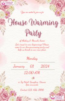 Free Housewarming Invitation Creator - Share with Loved Ones - Invitation Card Template