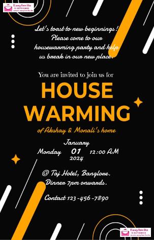 Custom Housewarming Invitations - Free Design Templates - english house-warming invitation card template