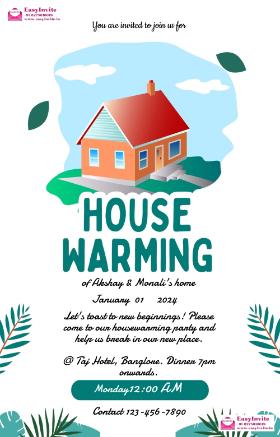 Create Housewarming Invitations Online for Free - InvitePro - english house-warming invitation card template