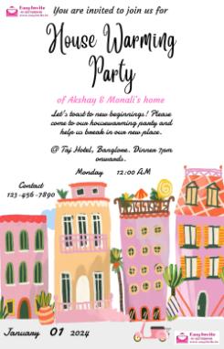 Modern Housewarming Invitation Card Maker - Free and Customizable - english house-warming invitation card template