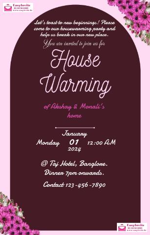 Create Custom Housewarming Invitations for Free - InvitePro - english house-warming invitation card template