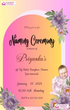 kannada naming ceremony invitation card maker online - Invitation Card Template
