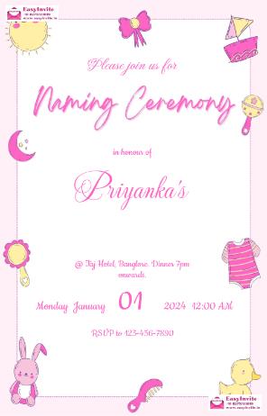 format of naming ceremony invitation card - Invitation Card Template