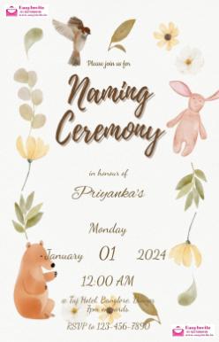 cradle ceremony invitation card maker app - Invitation Card Template