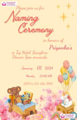 samples of naming ceremony invitation cards - Invitation Card Template