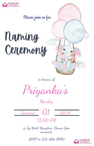 naming ceremony invitation card background design - Invitation Card Template