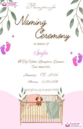 e invitation card for naming ceremony - Invitation Card Template