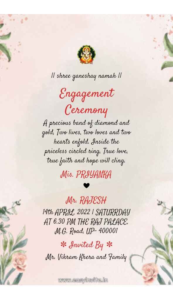 Customizable Engagement Invitation - Edit Online!