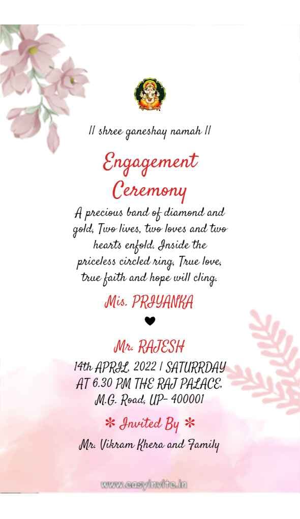 Customizable Engagement Invitation - Edit Online!