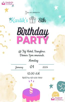 Customize Birthday Invitations Online - Invitation Card Template