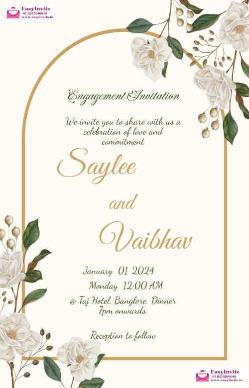Customizable Engagement Invitation Design - Free Editing - Invitation Card Template