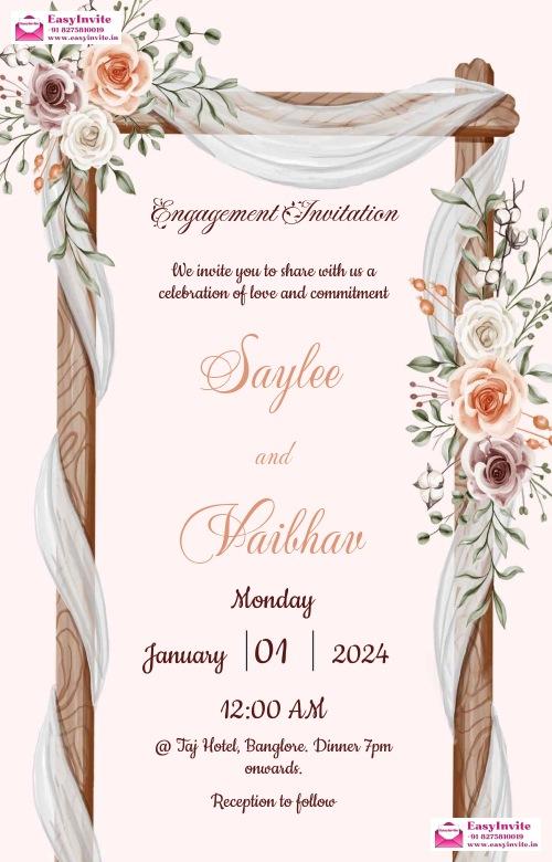 Creative Engagement Invitation Card - Free Personalization - Invitation Card Template