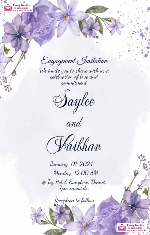 Elegant Engagement Card Design - Free Customization - Invitation Card Template