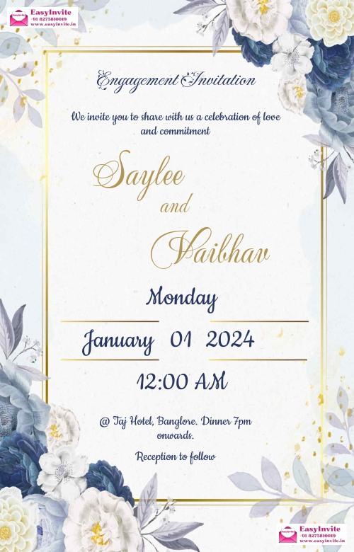 Rustic Engagement Invitation Design - Free Editing - Invitation Card Template