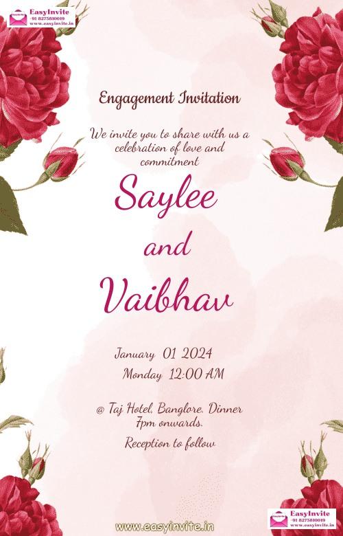 Creative Engagement Invitation Design - Free Personalization - Invitation Card Template