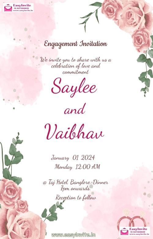 Elegant Engagement Card Design - Free Customization - Invitation Card Template