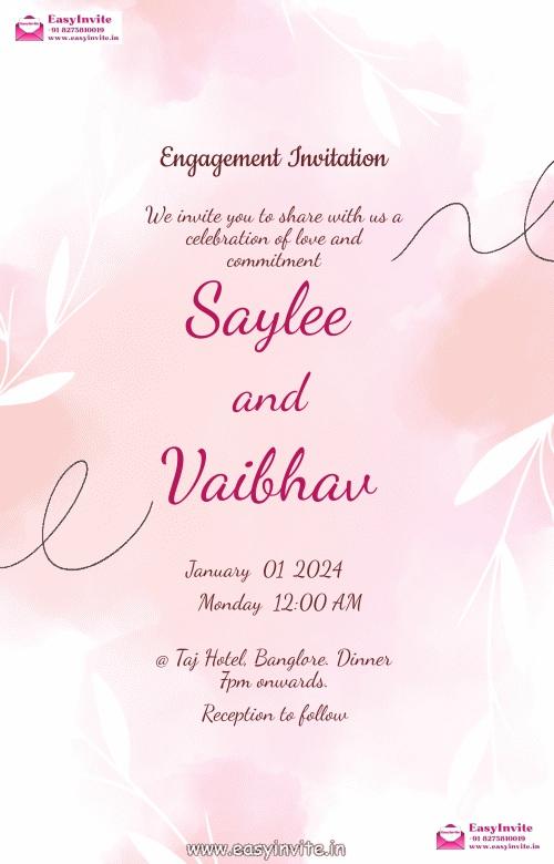 Simple Engagement Invitation Design - Free Personalization - Invitation Card Template
