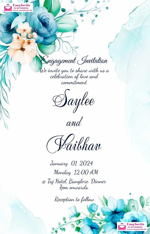 Customizable Engagement Invitation Card - Free Design - Invitation Card Template