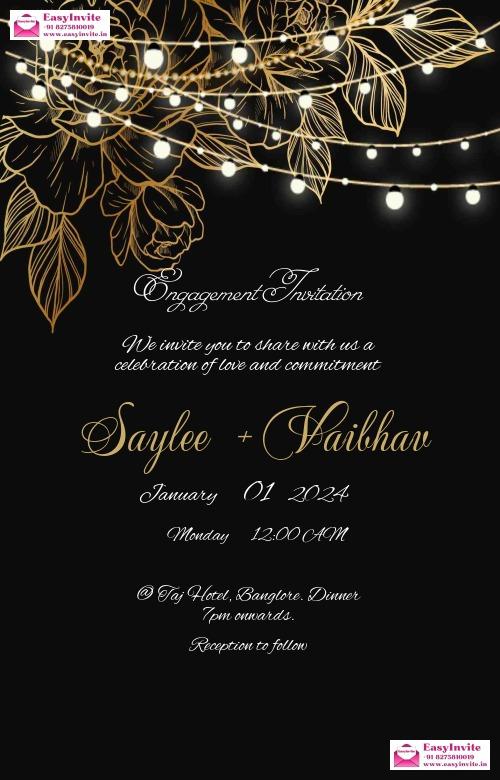 Rustic Engagement Invitation Card - Free Online Editing - Invitation Card Template