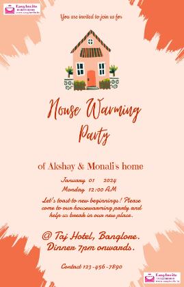 Personalized Housewarming Invitations - Free and Easy to Customize - Invitation Card Template