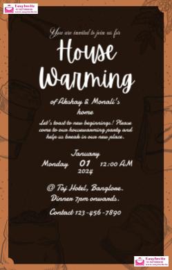 Modern Housewarming Invitation Card Maker - Free and Customizable - Invitation Card Template