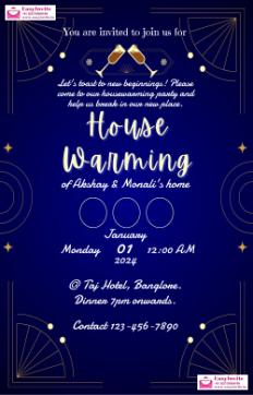 Elegant Housewarming Invitation Card Maker - Free and Easy - Invitation Card Template