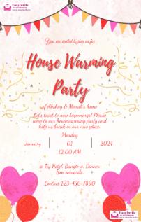 Free Online Housewarming Invitation Maker - Quick and Easy - Invitation Card Template
