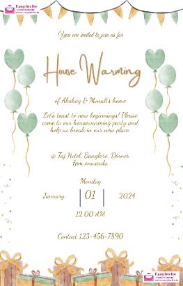 Personalized Housewarming Invitations - Free and Easy to Customize - Invitation Card Template