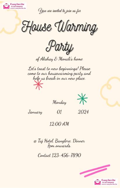 Modern Housewarming Invitation Card Maker - Free and Customizable - Invitation Card Template