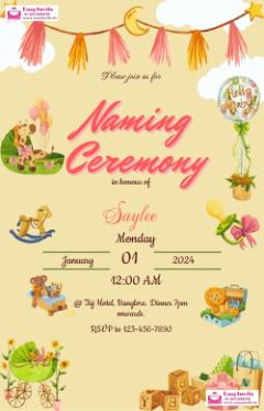 naming ceremony invitation card for baby boy editable free - Invitation Card Template