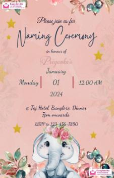 naming ceremony invitation card maker online free - Invitation Card Template