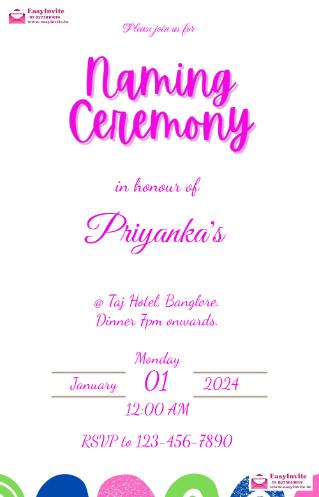 create invitation card online for naming ceremony - Invitation Card Template