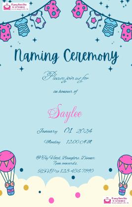 naming ceremony invitation card design free - Invitation Card Template