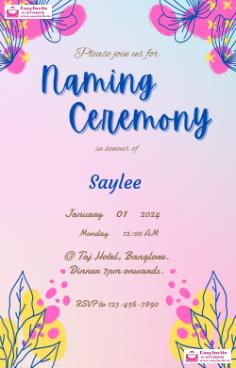 naming ceremony invitation card online editing free - Invitation Card Template