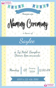 online invitation card maker free for naming ceremony - Invitation Card Template