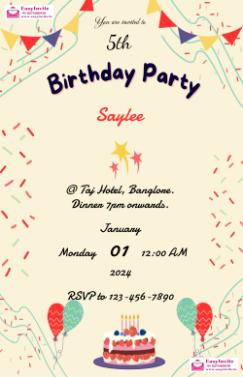 Free Birthday Invitation Card Maker with Photo - english birthday invitation card template