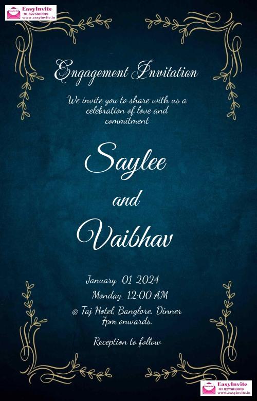 Modern Engagement Invitation Card - Free Personalization - english engagement invitation card template