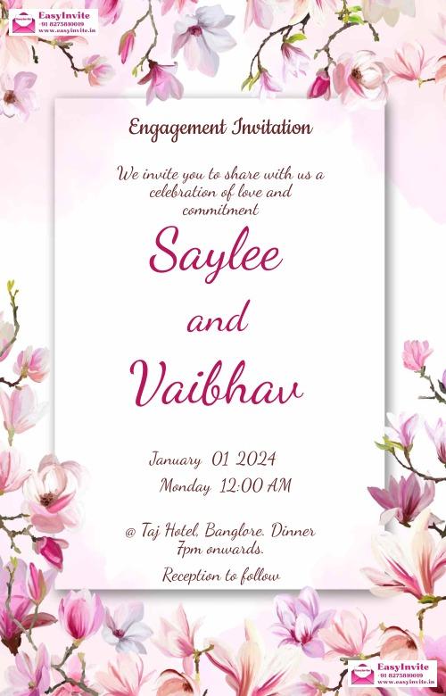 Creative Engagement Invitation Card - Free Name Editing - english engagement invitation card template