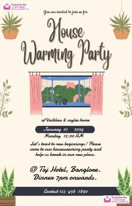 Free Housewarming Invitation Card Maker - Design Your Own - Invitation Card Template