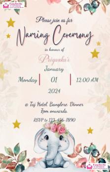 naming ceremony invitation card maker - english naming-ceremony invitation card template