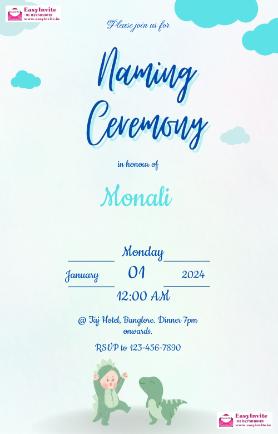 naming ceremony invitation card free download - english naming-ceremony invitation card template