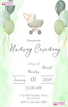 naming ceremony invitation card wording - english naming-ceremony invitation card template