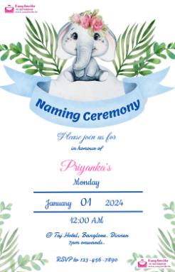 naming ceremony invitation card maker app - english naming-ceremony invitation card template